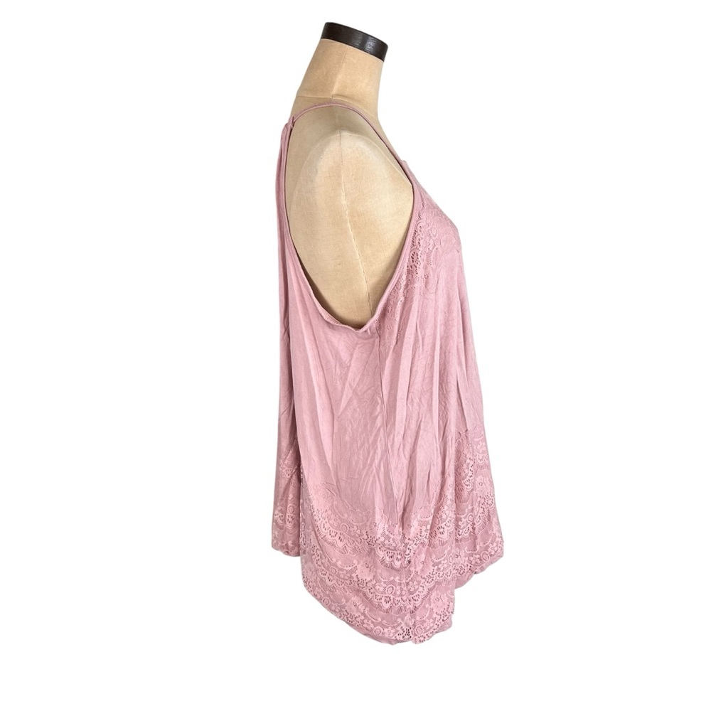 Torrid Super Soft High Neck Lace Inset Sharkbite Hem Tank 2X - Picture 3 of 7